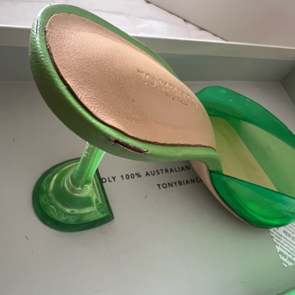 Tony Bianco Serri Sandal in Vinylite & Lime Nappa 9 New Womens High Heels - Picture 15 of 16